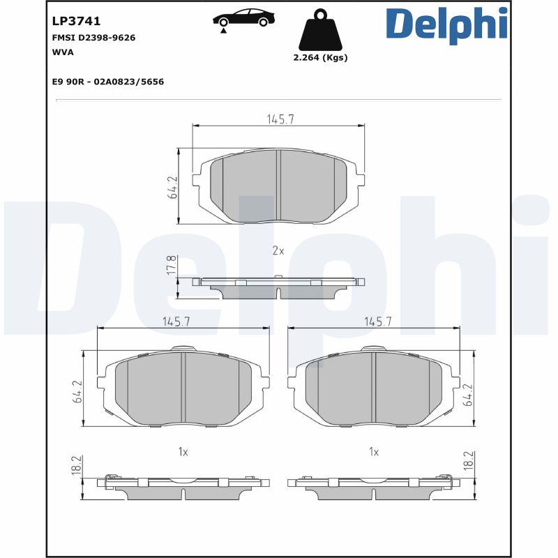 DELPHI Fékbetét, mind LP3741_DEL