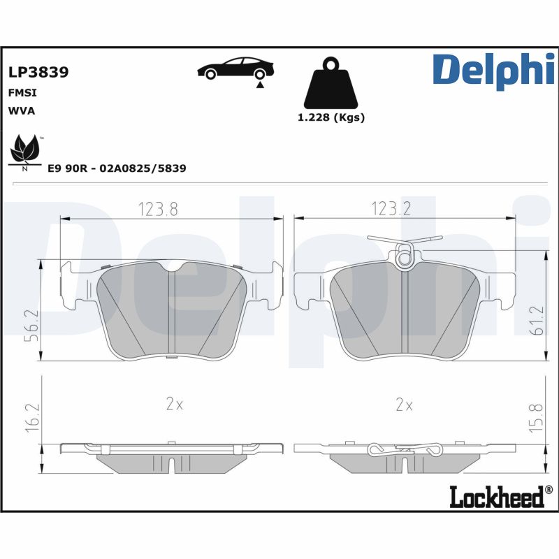 DELPHI Fékbetét, mind LP3839_DEL