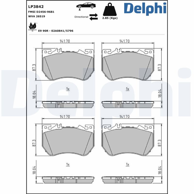 DELPHI Első fékbetét LP3842_DEL