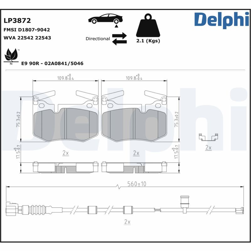 DELPHI Fékbetét, mind LP3872_DEL