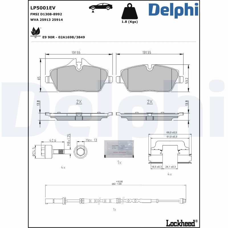 DELPHI Első fékbetét LP5001EV_DEL