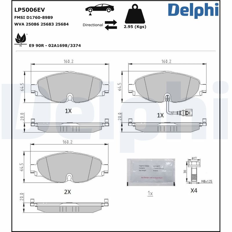 DELPHI Fékbetét, mind LP5006EV_DEL