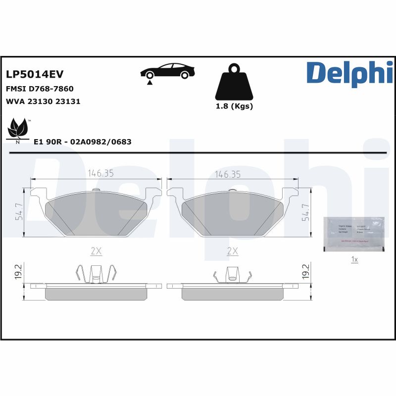 DELPHI Fékbetét, mind LP5014EV_DEL