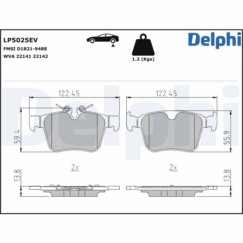 DELPHI Fékbetét, mind LP5025EV_DEL