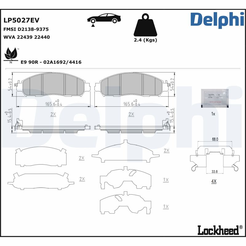 DELPHI Fékbetét, mind LP5027EV_DEL