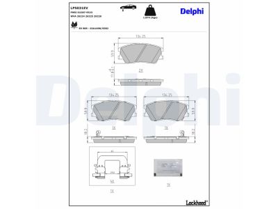 DELPHI Fékbetét, mind LP5031EV_DEL