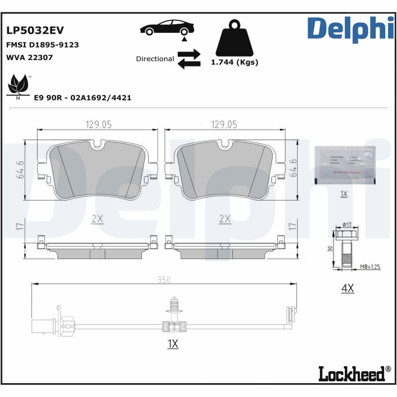 DELPHI Fékbetét, mind LP5032EV_DEL