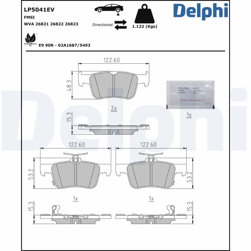 DELPHI Fékbetét, mind LP5041EV_DEL