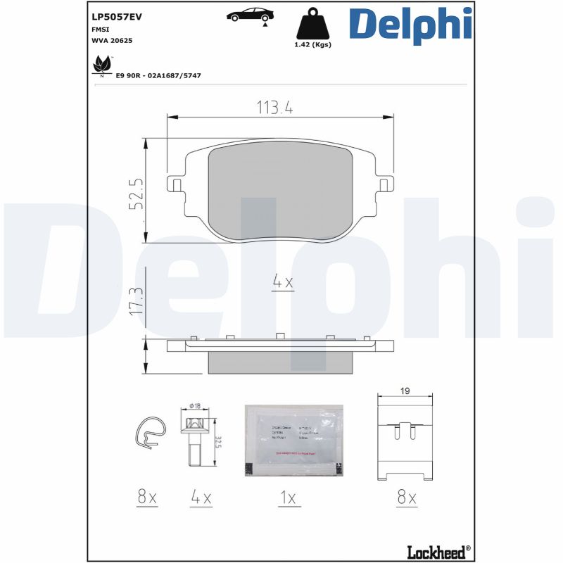 DELPHI Fékbetét, mind LP5057EV_DEL