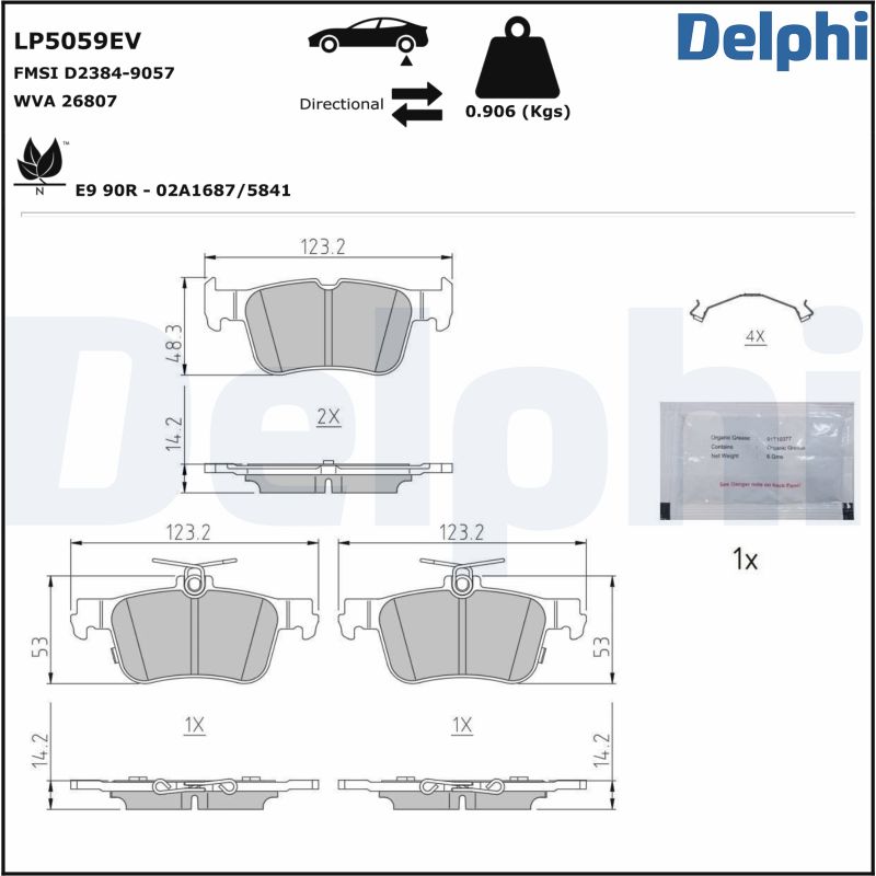 DELPHI Fékbetét, mind LP5059EV_DEL