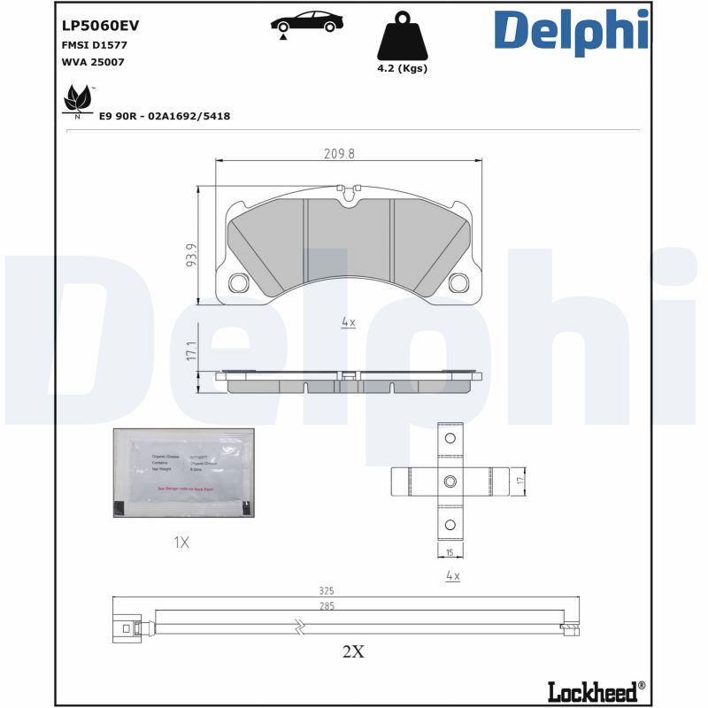 DELPHI Fékbetét, mind LP5060EV_DEL