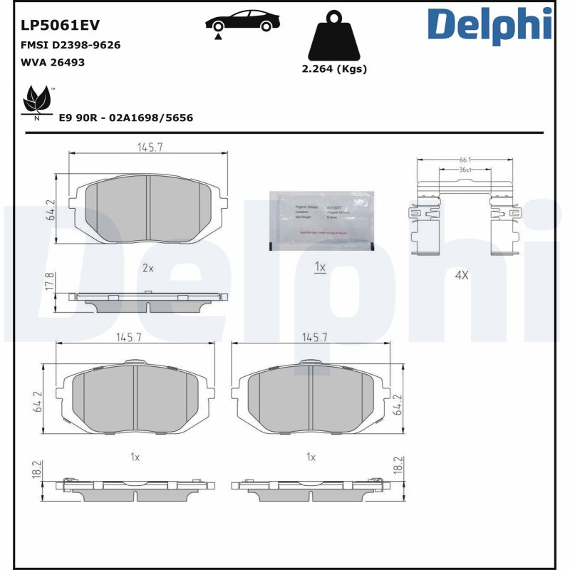 DELPHI Fékbetét, mind LP5061EV_DEL