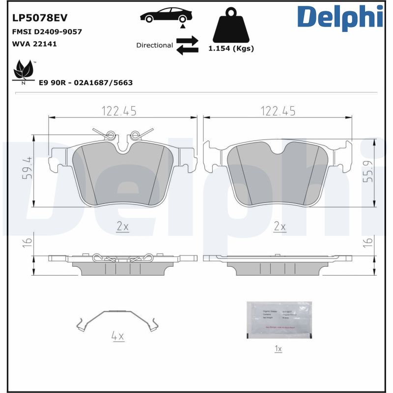 DELPHI Fékbetét, mind LP5078EV_DEL