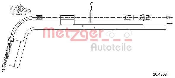 METZGER Kézifék bowden 10.4308_METZ