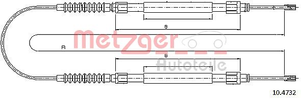 METZGER Kézifék bowden 10.4732_METZ