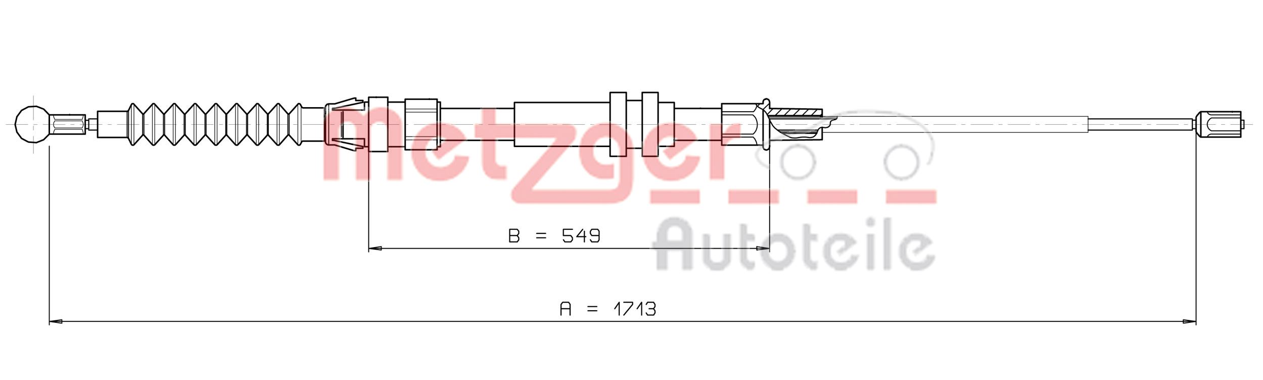 METZGER Kézifék bowden 10.7432_METZ