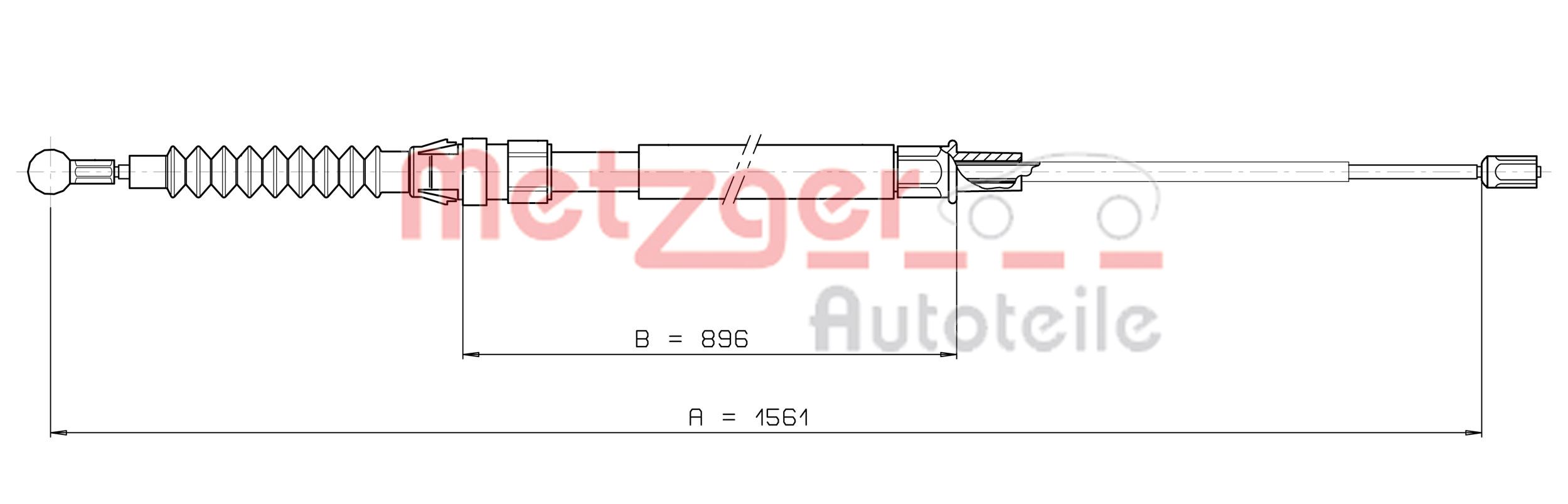 METZGER Kézifék bowden 10.7627_METZ