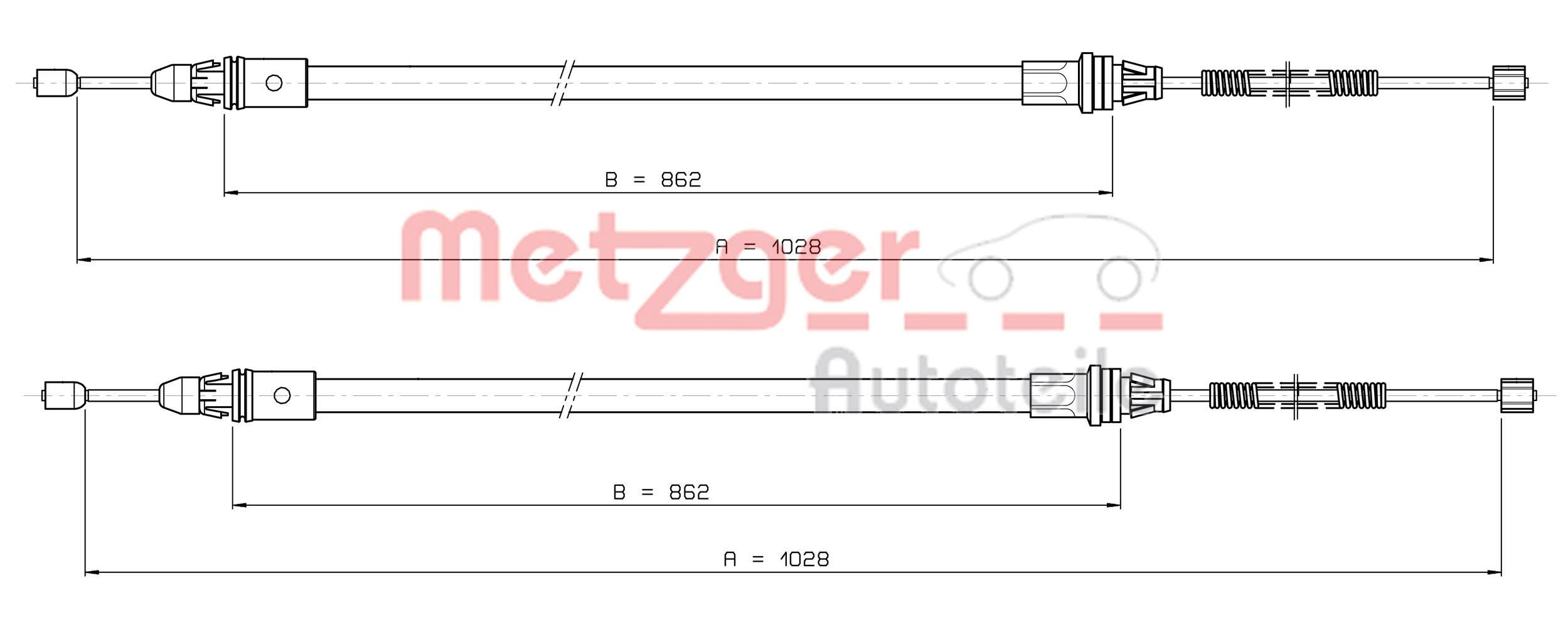 METZGER Kézifék bowden 10.9337_METZ