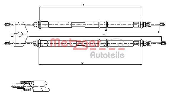 METZGER Kézifék bowden 11.5453_METZ