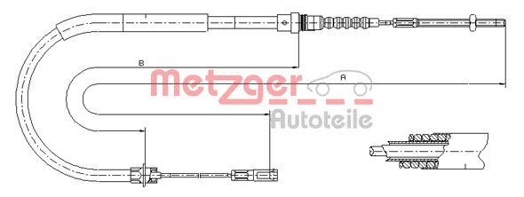 METZGER Kézifék bowden 11.6025_METZ