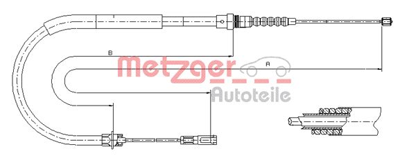 METZGER Kézifék bowden 11.6026_METZ