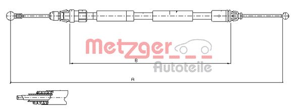 METZGER Kézifék bowden 11.6807_METZ