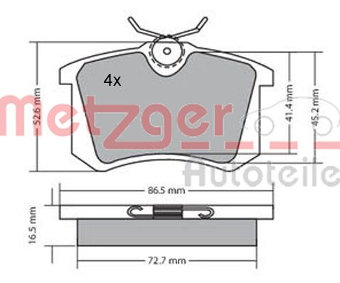 METZGER Hátsó fékbetét 1170039_METZ