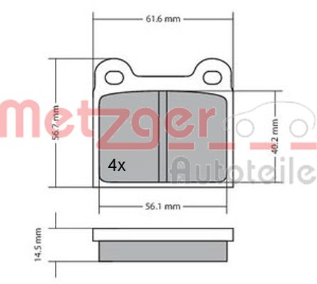 METZGER Hátsó fékbetét 1170003_METZ