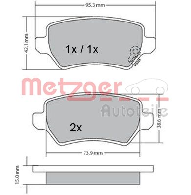 METZGER Hátsó fékbetét 1170004_METZ