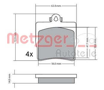 METZGER Hátsó fékbetét 1170016_METZ