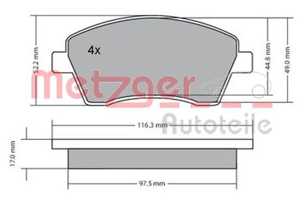 METZGER Első fékbetét 1170029_METZ