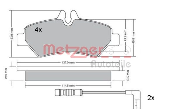 METZGER Hátsó fékbetét 1170037_METZ