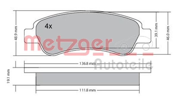 METZGER Hátsó fékbetét 1170085_METZ