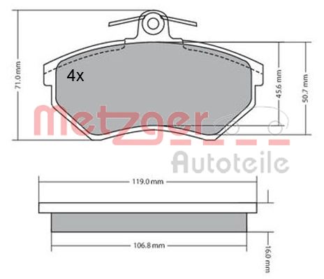 METZGER Első fékbetét 1170095_METZ