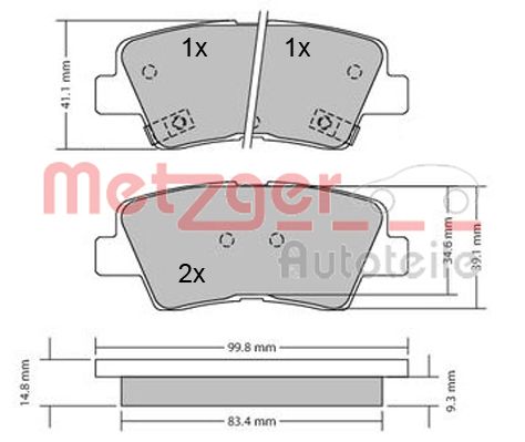 METZGER Hátsó fékbetét 1170134_METZ