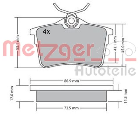 METZGER Hátsó fékbetét 1170139_METZ