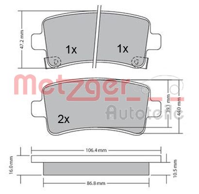 METZGER Hátsó fékbetét 1170152_METZ