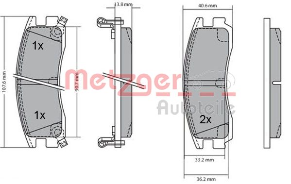METZGER Hátsó fékbetét 1170187_METZ