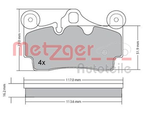 METZGER Hátsó fékbetét 1170191_METZ