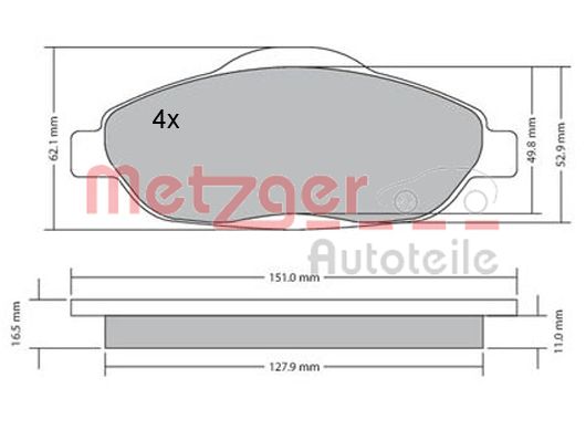 METZGER Első fékbetét 1170194_METZ