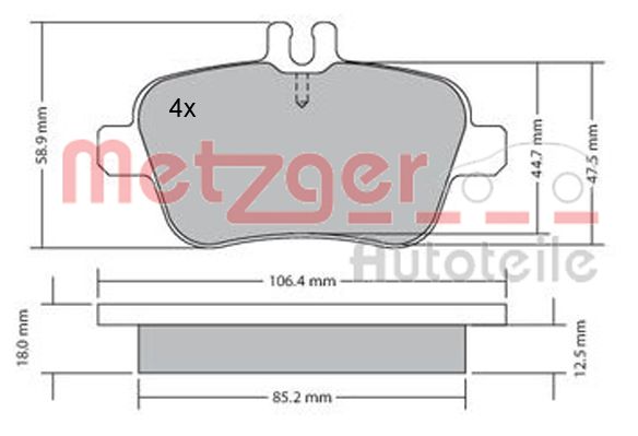 METZGER Hátsó fékbetét 1170204_METZ