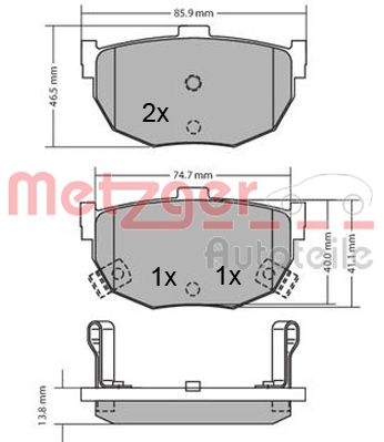 METZGER Hátsó fékbetét 1170212_METZ