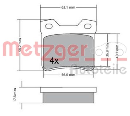 METZGER Hátsó fékbetét 1170310_METZ