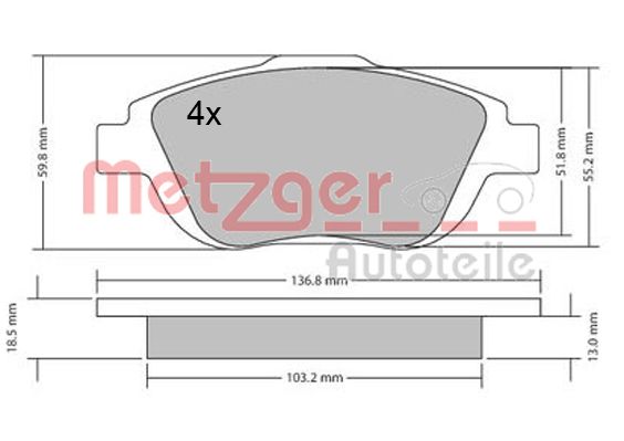 METZGER Első fékbetét 1170326_METZ