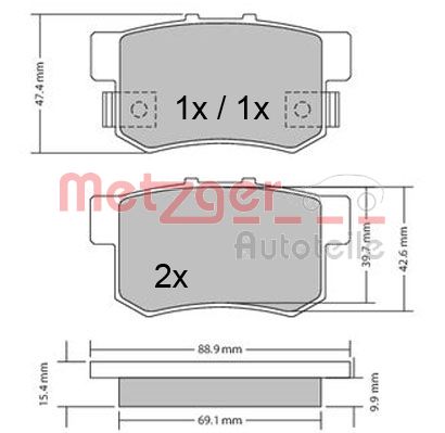 METZGER 1170328_METZ Hátsó fékbetét