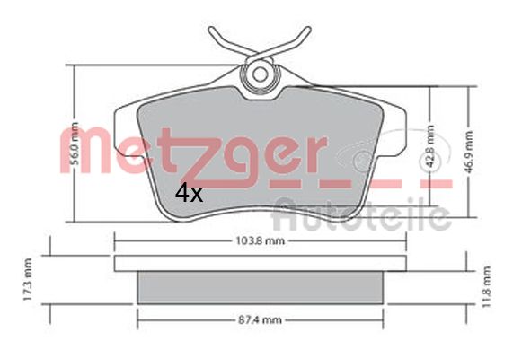 METZGER 1170335_METZ Hátsó fékbetét