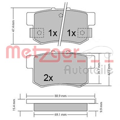 METZGER Hátsó fékbetét 1170337_METZ