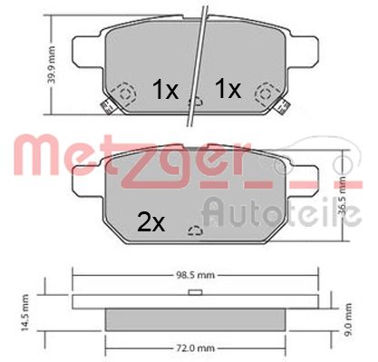 METZGER Hátsó fékbetét 1170360_METZ