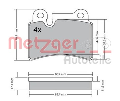 METZGER Hátsó fékbetét 1170408_METZ