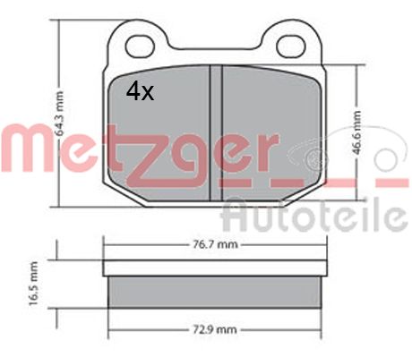 METZGER Első fékbetét 1170425_METZ